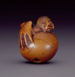 Netsuke, das tengu no tamago darstellt, ca. 1770-90 (Holz)
